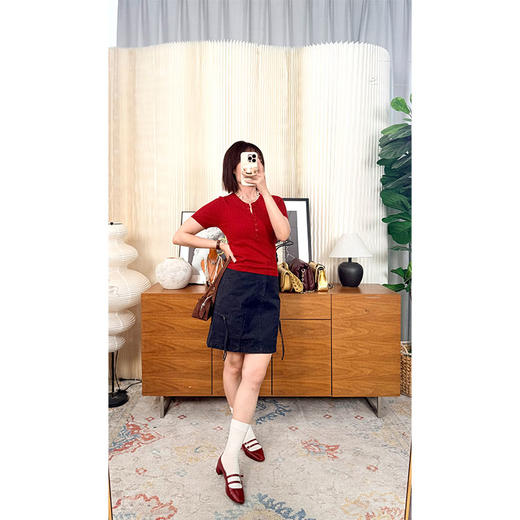 【贝拉推荐】普罗旺斯 羊毛醋酸真丝混纺 亨利领短袖 绞花针织衫 显瘦多色百搭 RL的老钱从容感 商品图1