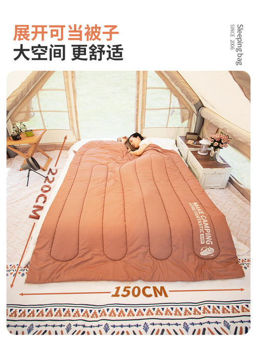 北山狼睡袋四季通用款成人户外露营轻量化夏季车用单双人被子两用 商品图4