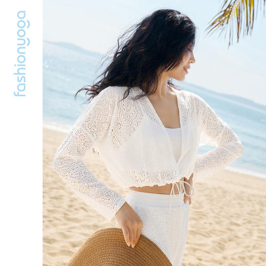凡圣瑜伽优雅蕾丝长袖外搭F16320 商品图6