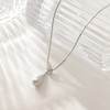 三彩2026新款简约现代拉丝水滴吊坠项链首饰锁骨链Y字可调节通勤 商品缩略图1