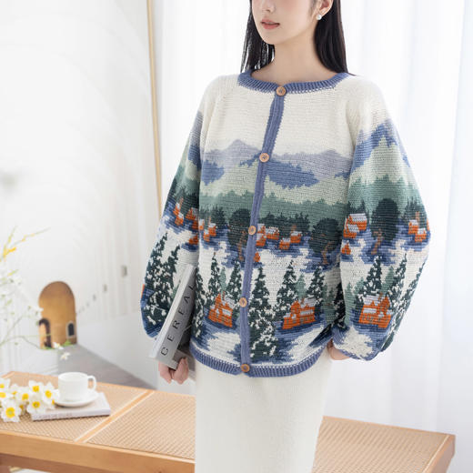 苏苏姐家雪乡开衫手工diy编织钩针毛衣外套毛线团衣服材料包 商品图1