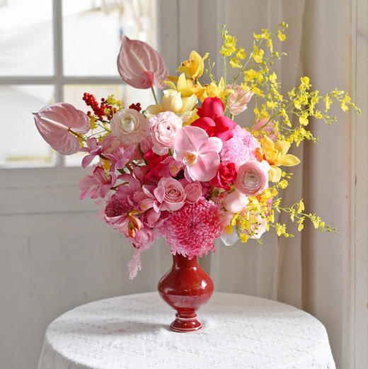 《韵琪》蝴蝶兰牡丹菊跳舞兰掌瓶插花 商品图0