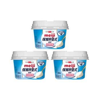 明治meiji【国内奶源】保加利亚式酸奶纯味不甜150g*3低温酸奶 商品图1