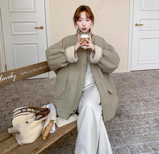 【换季清仓棉服 无退换】抽绳夹棉连帽冲锋衣外套女款！2025秋冬宽松休闲加厚保暖棉服通勤风！ 商品图8