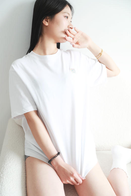 小方标基础tee，大货出口！！！亲肤全棉圆领复古纯色半袖E031168 商品图12