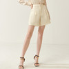 芳外新款质感百搭高腰A字型短裤挺括米白色休闲裤女8T23AH0221 商品缩略图2