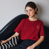 欧芮儿2026年新款夏季红色绣花设计感圆领宽松短袖休闲简约T恤女 商品缩略图3