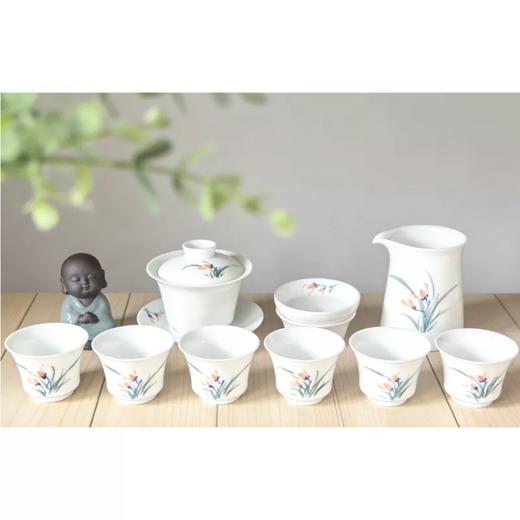 汉茗 兰为王者香茶具套装 1套（三才盖碗*1，公道杯*1，茶杯*6，茶漏*1，盖置*1） 商品图2