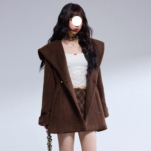 裁缝学苑AH127连帽毛呢羊毛呢子收腰短款大衣纸样女装外套上衣样板 商品图2