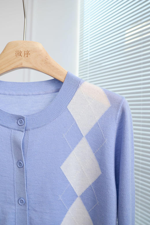 英伦庄园|学院风菱格羊毛开衫 商品图2
