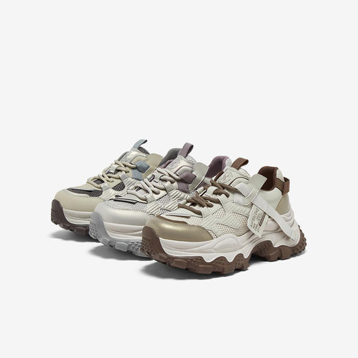 【百思图】BF楼百思图2025秋季新款老爹鞋厚底增高拼色女运动休闲鞋B6091CM5吊牌价799，现价369 商品图0