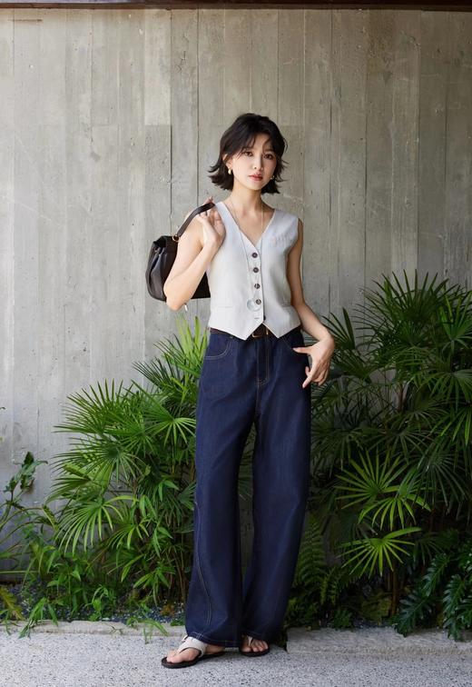 【小奶皮牛仔裤】神仙面料~不易皱、不易鼓包、垂顺如奶皮穿在身上~线条干净利落，大方简约WD 商品图9