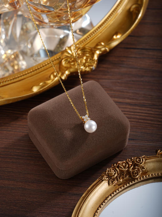 子佩集【四叶香微】银S925珍珠惜王妃套链项链【P2061】镀金四叶草2602 商品图2