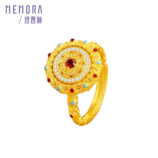 【新品首发】灵转八宝系列 足金黄金钻石红宝石活口戒指 女性礼物MEMORA诗普琳LR828901 商品图6