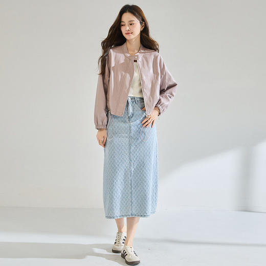 「高货sh」全新升级【铂金会员404/天猫539/差价135】(00841)洛诗琳气质立领抽绳pu皮衣短外套女2026春季气质休闲夹克 商品图4