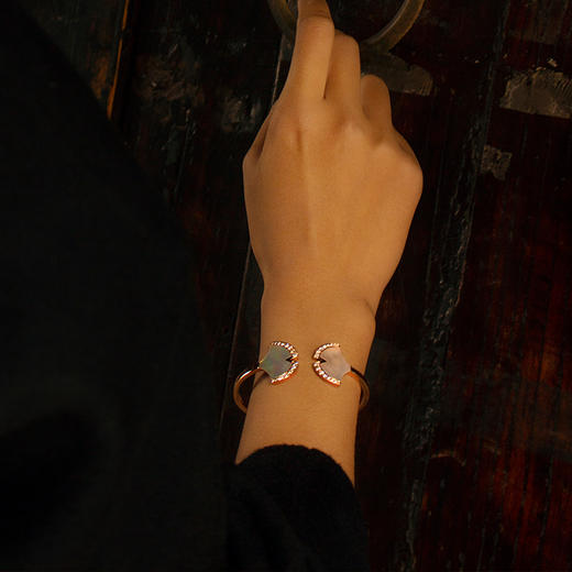 ［东方幸趣］18K玫瑰金贝母镶钻手镯#迎幸 商品图2