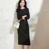 剩S 芳外新款纯色简约长袖中长裙气质通勤收腰显瘦连衣裙8T22AL0027 商品缩略图2