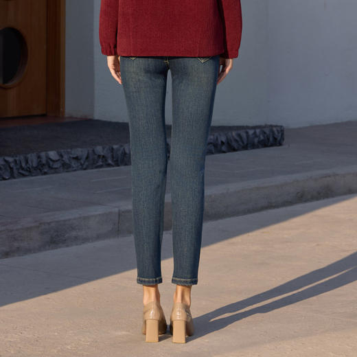 半身缘女裤 春季吸汗透气弹性铅笔裤牛仔裤261102E10120198 商品图4