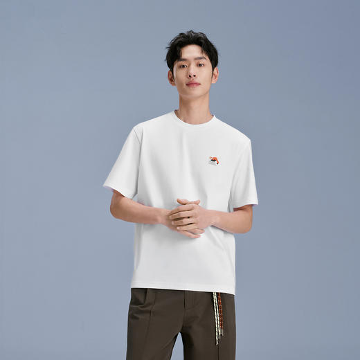 【99元任选2件】凉感T|森马中国国家地理系列短袖T恤男夏季户外时尚绣印舒适上衣 商品图2