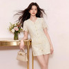 奢姿大码女装2026新款夏季法式刺绣气质时尚百搭短袖上衣短裤套装9962972026 商品缩略图3