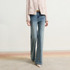 三彩2026春季新款显瘦高腰牛仔裤长裤垂感水洗喇叭裤微喇显瘦S 商品缩略图2
