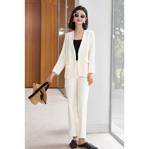 剩S/L/XXL 肌理感西装外套+休闲裤套装5P25CG5091 商品图3