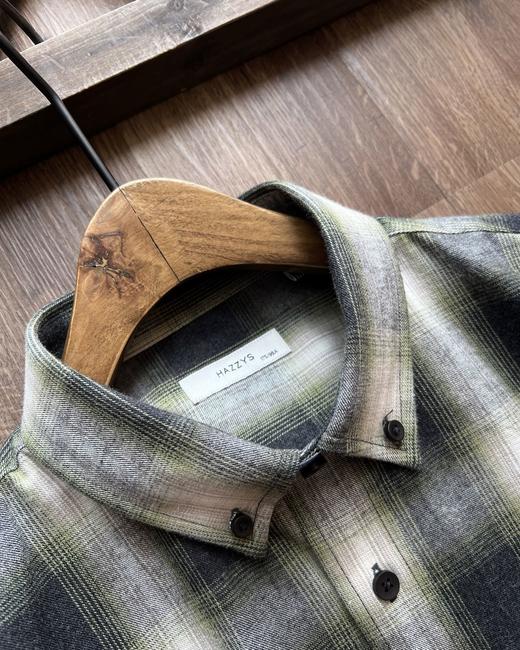 点此购买 哈吉斯秋季男士休闲通勤长袖衬衫 xj 341918 商品图7