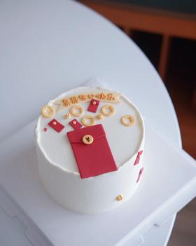 给你一个大红包翻糖手绘蛋糕-低糖处理无添加