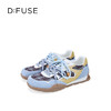 Dfuse迪芙斯2026春季新款反绒皮格纹拼接双鞋带复古德训鞋运动鞋DFE1112137 商品缩略图12