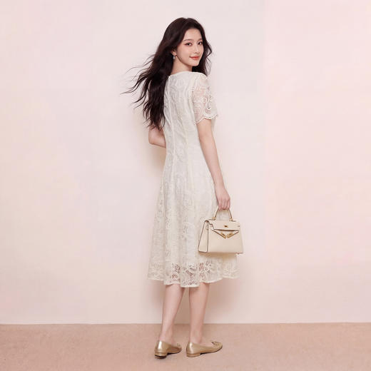 奢姿大码女装2026夏季胖妹妹时尚蕾丝连衣裙气质通勤轻社交裙子9962854536 商品图3