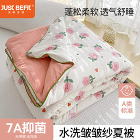 【品牌直发】加倍生活 A类水洗皱皱纱7A抑菌夏被夏凉被空调被-曼塔玫瑰系列