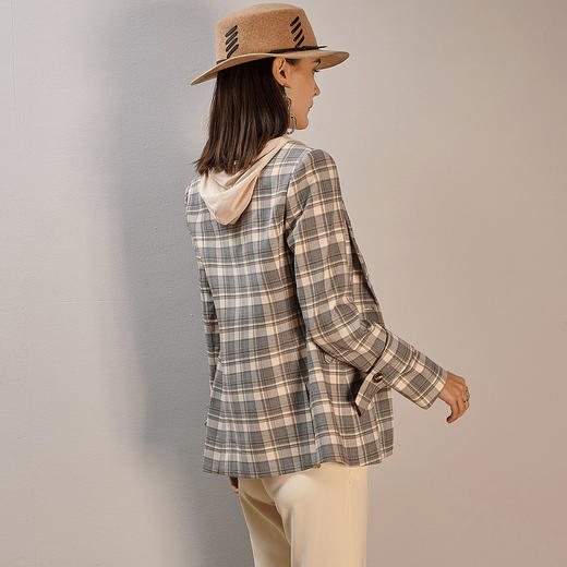 芳外新款格子西装外套知性时尚气质西服女8T21AX0330 商品图4