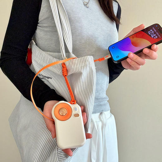 幻响S15大眼睛伸缩线快充移动电源22.5w快充电宝10000mAh聚合物白色轻薄便携大容量适用于小米苹果ml 商品图7