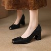 【预售5天】法式通勤职业方头高跟鞋，粗跟新款春秋爆款一脚蹬单鞋子AK&395 商品缩略图4