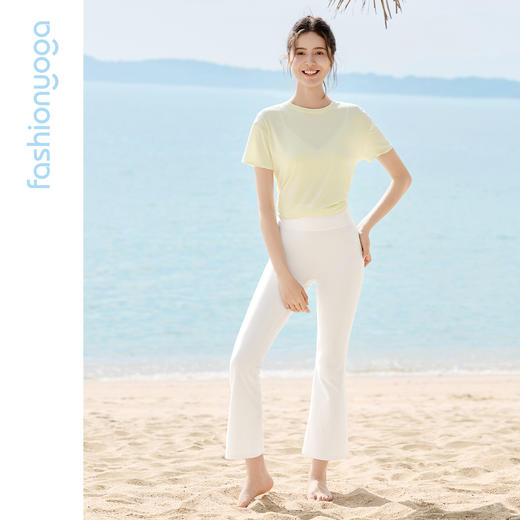 凡圣瑜伽气质木棉外搭短袖F16318 商品图13