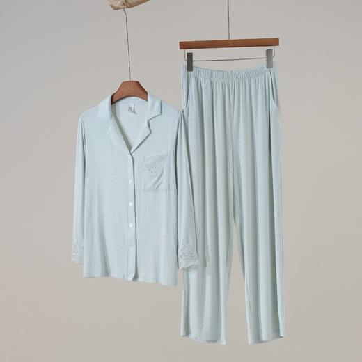 西子/软眠40支柔粘纤提花蕾丝花边家居服睡衣套装/JJKX0094 商品图0