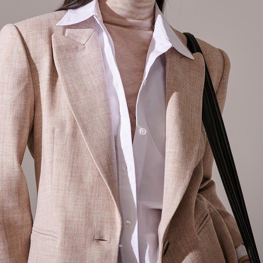 剩S/M/XL 芳外新款通勤外套时尚修身一粒扣西装女8T23CX1026 商品图4