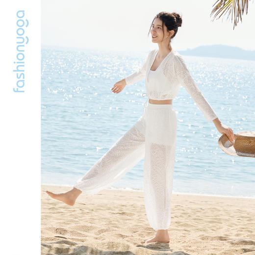 凡圣瑜伽优雅蕾丝长袖外搭F16320 商品图11