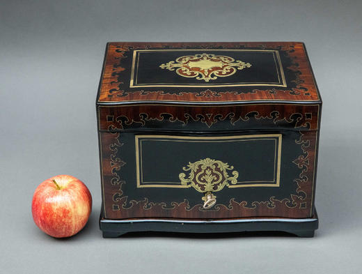 独角鹿西洋古董1850-1870年代法国拿破仑三世时期出品黄铜精雕嵌实木多层雪茄盒 商品图1