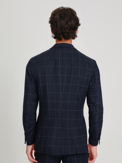 callisto藏青全羊毛窗型格纹西服 商品图4