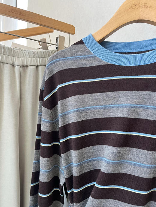 【条纹控】噢蜜ooomeooo条纹羊毛🦙套头衫 商品图13