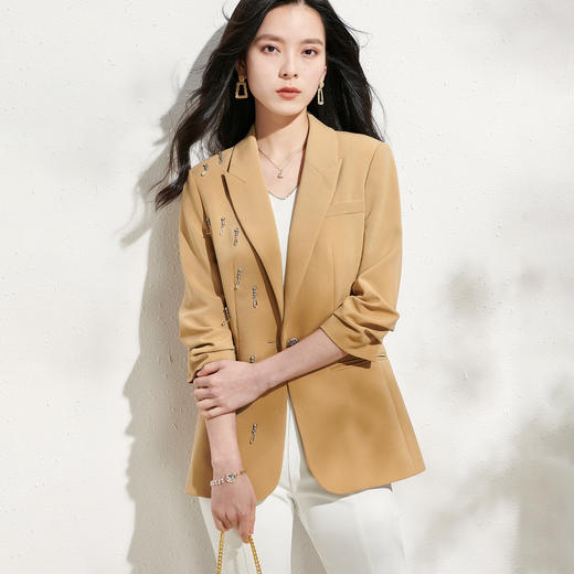 剩S/M/L/XL 芳外新款设计感装饰别致短外套时尚通勤上衣女8T22AW0232 商品图3