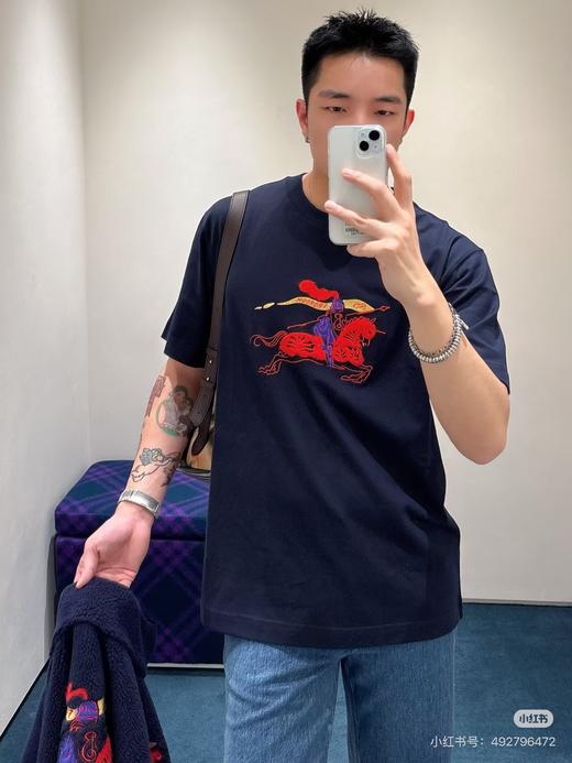 早春 新禧贺岁系列战马骑士刺绣圆领短袖T恤 Z-15860 商品图2