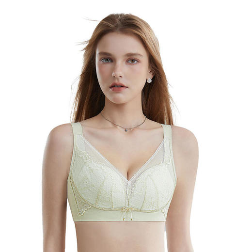 ZYQ-553  无侧骨内衣薄款透气全罩杯舒适性感蕾丝防下垂调整型大胸显小文胸（单件） 商品图4