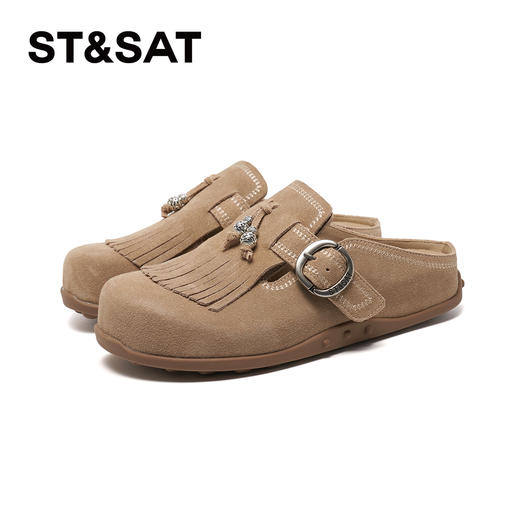 星期六26夏新款复古流苏一脚蹬博肯拖SSE2114507 商品图5