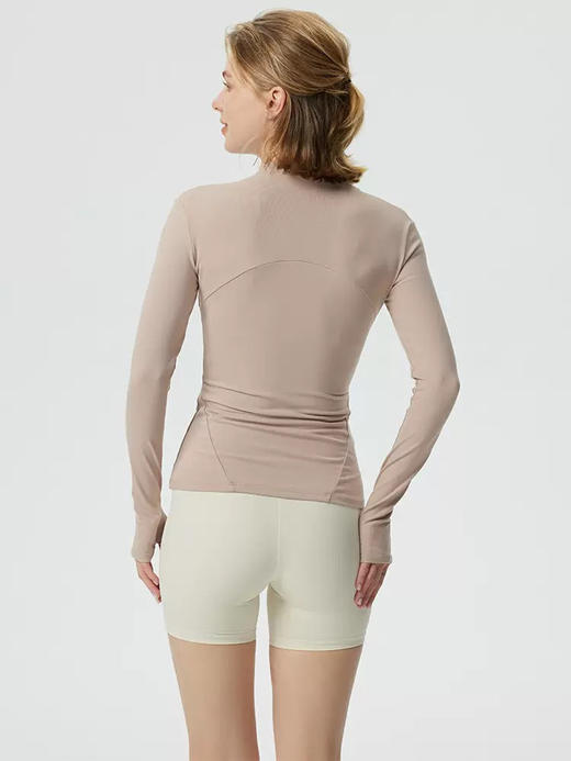 唤醒身心~显瘦有曲线！立领拉链速干修身运动长袖瑜伽上衣运动服外套跑步健身服 商品图4