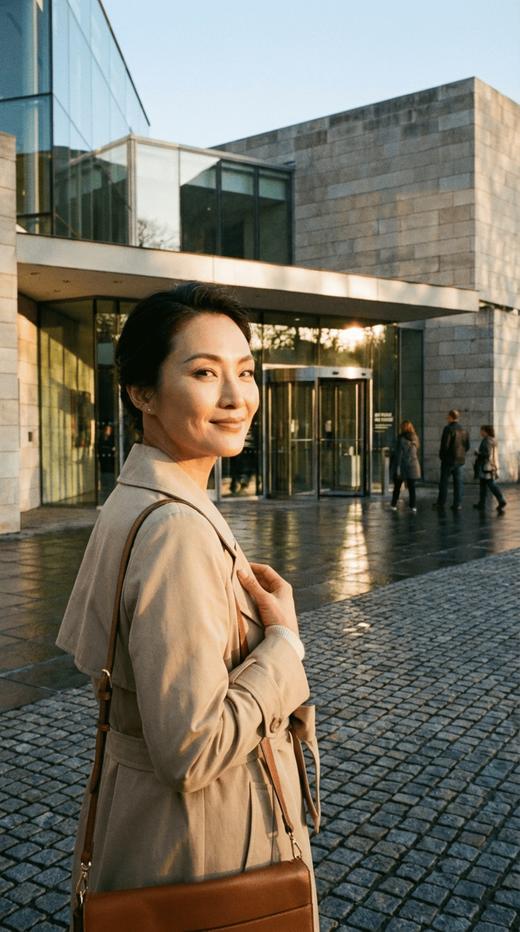 大翻领袖口开叉加袢系腰带单层风衣（附腰带） 商品图1