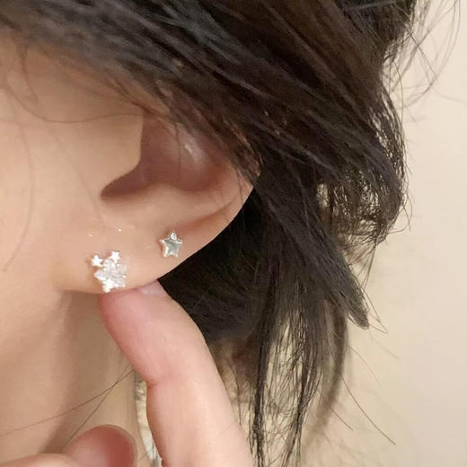 星星点缀锆石设计感银针耳环-160245648 商品图1