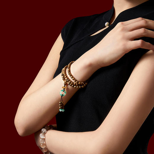 【故宫饰品】福禄平安沉香足金黄金手串女款文创母亲节生日礼物妈妈 商品图5