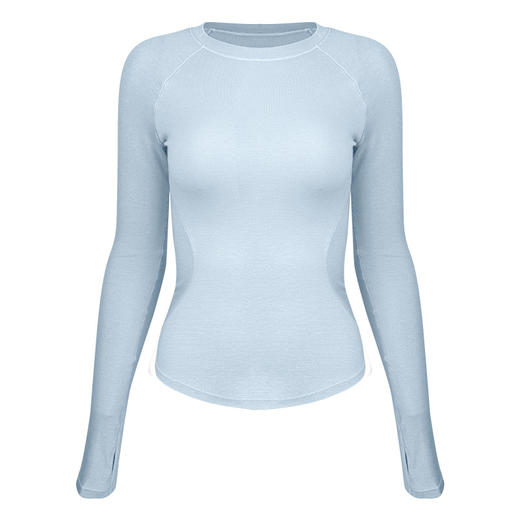 唤醒身心~天丝莱赛尔天奴丽丝运动瑜伽长袖固定手袖圆领健身服 中空膨体 保温不失温 商品图4